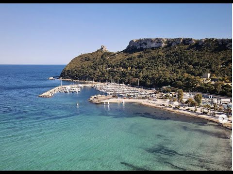 Flying over the Poetto beach, Cagliari, Sardinia - Italy 4k