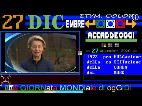 TITOLi TG1 sera 27 DICembre 2020 - Domenica, giorno/die/day di vaccinazioni in tutta Europa