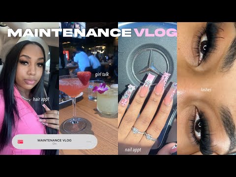 MAINTENANCE VLOG | HAIR + NAILS + LASHES + WAX & SHOPPING *im literally just a girl*