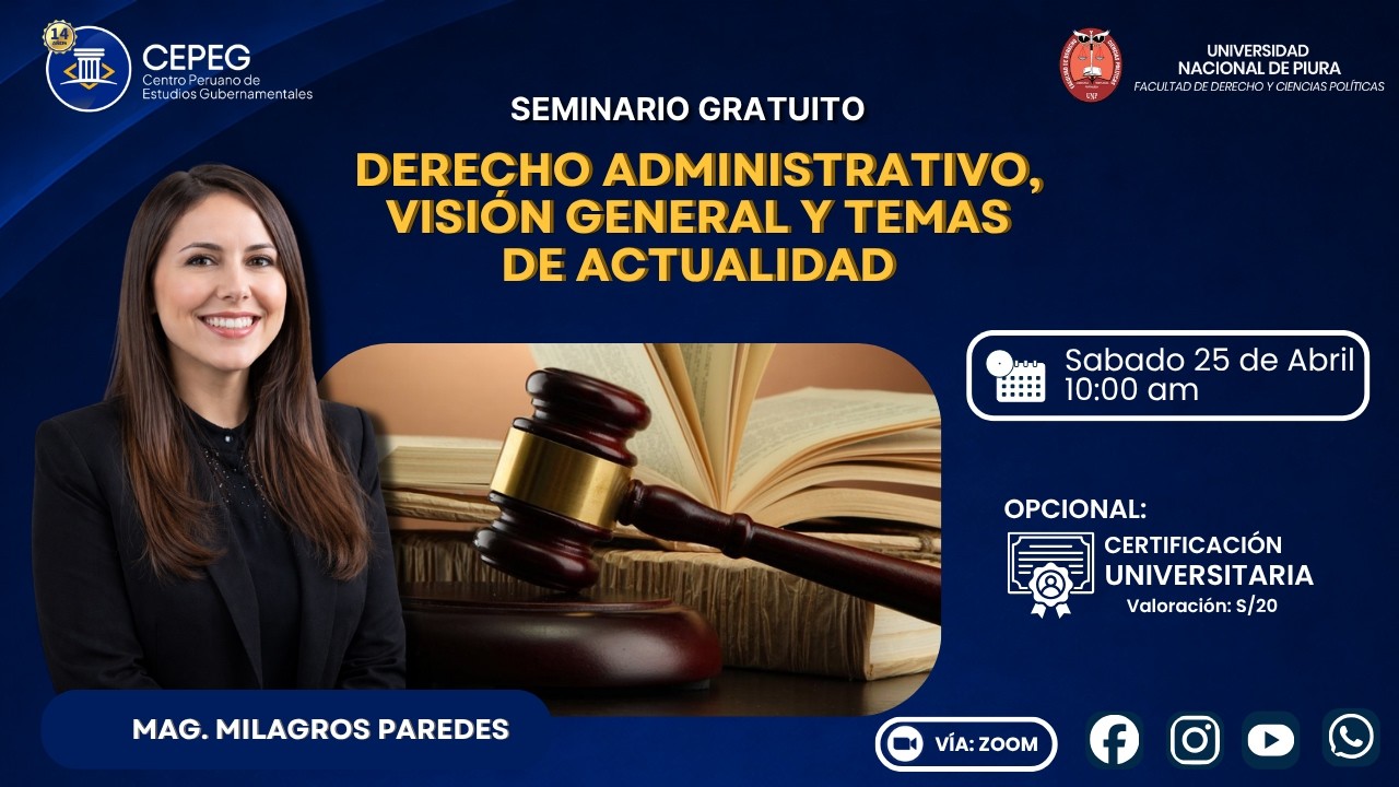 🚨 ¡SEMINARIO GRATUITO - DERECHO ADMINISTRATIVO Y PAS - CEPEG! 🚨