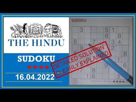 How to Solve 4 Star Hindu  Sudoku Apr 16, 2022 -  Tips and Techniques Clearly Explained