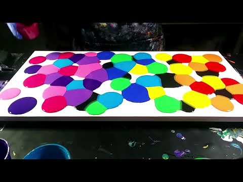 12 x 24 🌈RAINBOW PUDDLE🌈 SWIPE -unique technique, 3 diff swipes- funky, fun, bright colors! 👀