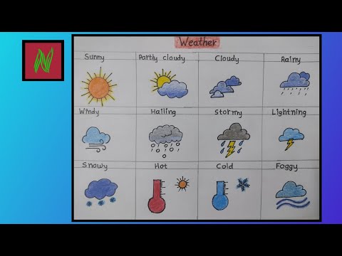Types of weather drawing | How to draw different types of weather| School project drawing @niyuzart