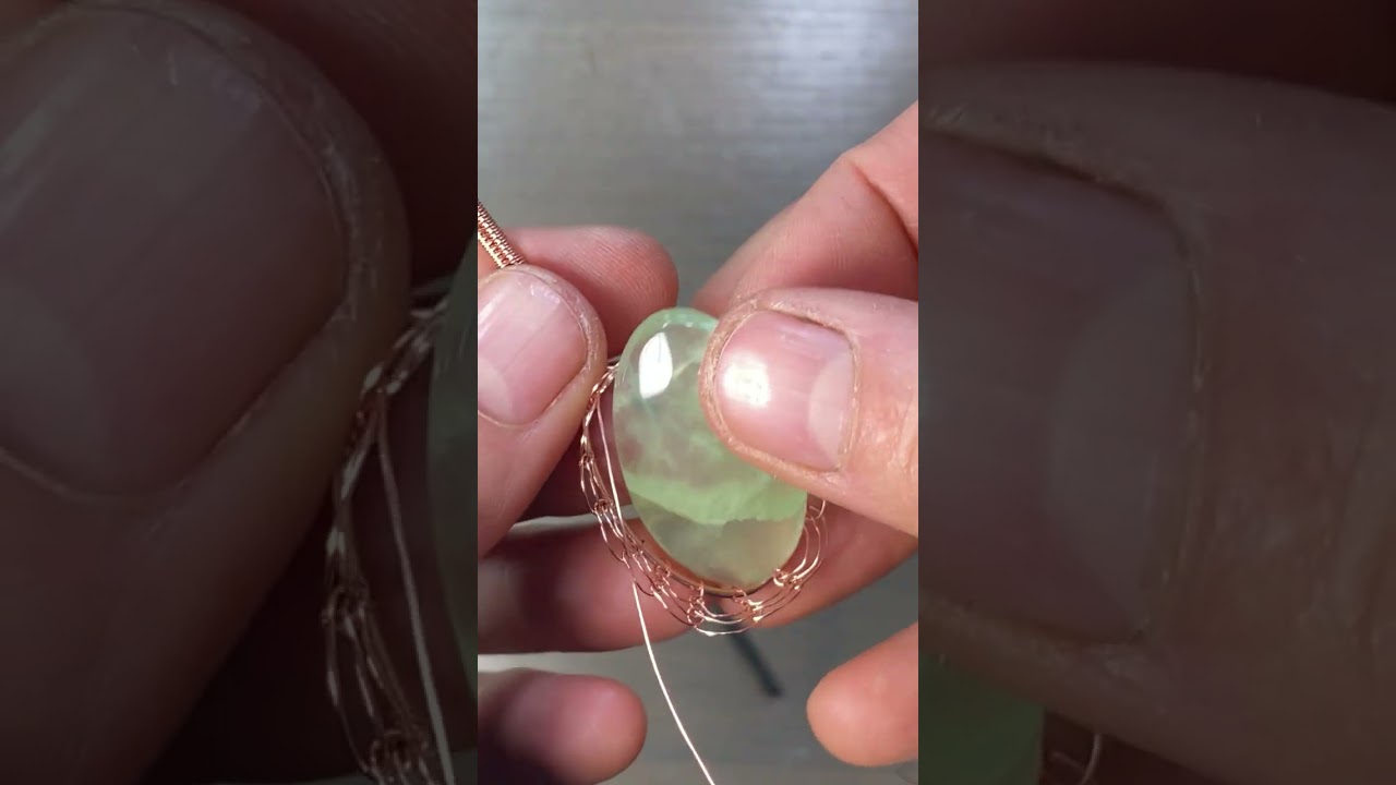 Viking Knit Wire Wrapped Cabochon Pendant Short