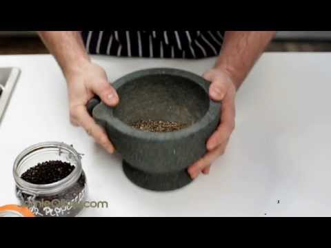 Jamie Oliver's team show you how to use a pestle and mortar