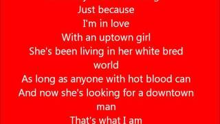 Glee - Uptown Girl - Lyrics