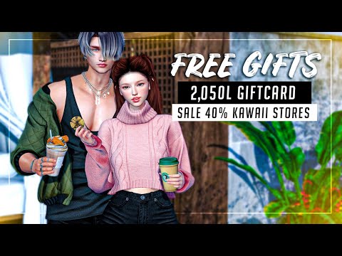 Free Gifts Second Life 2022: Free 2,050L Giftcard UNISEX | SALE Kawaii Stores + Shopping