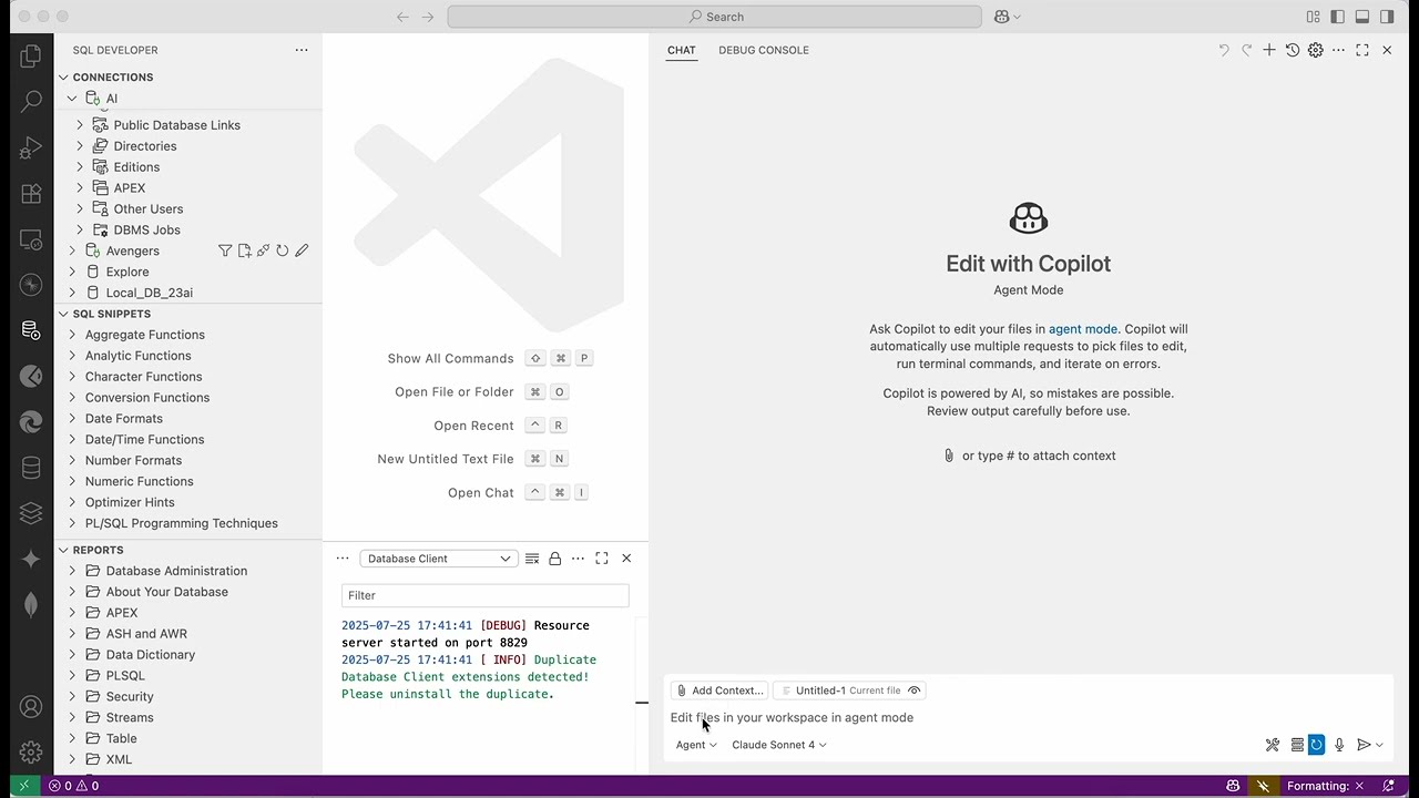 🚀 SQLcl MCP Server Integration with VS Code