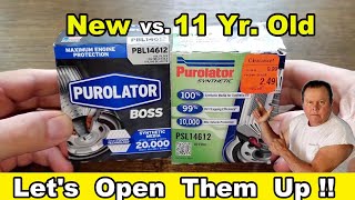 Purolator Boss PBL14612 Oil Filter vs. Purolator Synthetic PSL14612 Oil Filter Cut Open Comparison