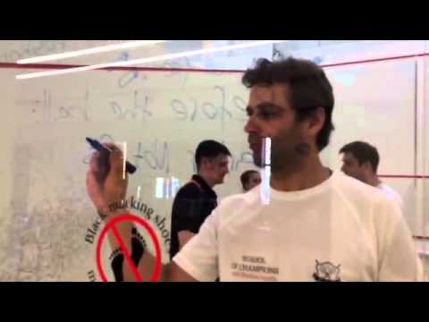 Squash camps with Bradley Hindle - day 1, drawable wall
