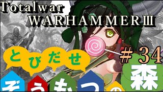 Total War:WARHAMMERⅢ】とびだせ ぞうもつの森！＃３４『ゴームウィザー戦線②』　#totalwarwarhammer3 #warhammer