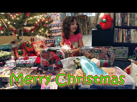Opening Presents Christmas Morning 2014