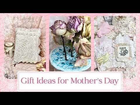Shabby Chic Gifts Using Doilies and Lace • Flower Frog • Bible/Journal Cover • Makeup Bag • Tags