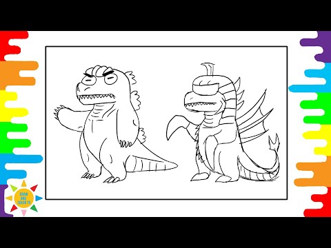 Easy Godzilla Coloring Page | Dragon Coloring Page | Laszlo - Fall To Light [NCS Release]