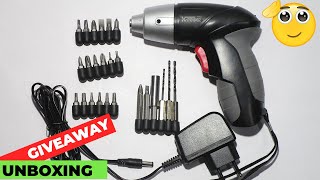 Giveaway Electric Cordless Screwdriver Unboxing Best Electric Screwdriver only RS.1249 Giveaway