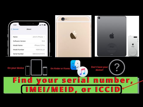 Find the Serial number, IMEI, MEID, or ICCID on your iPhone, iPad, or iPod touch