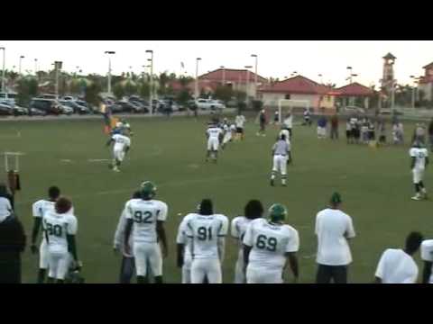 Outlaws vs Panthers. #52 Linebacker John Cassaro with the hit.