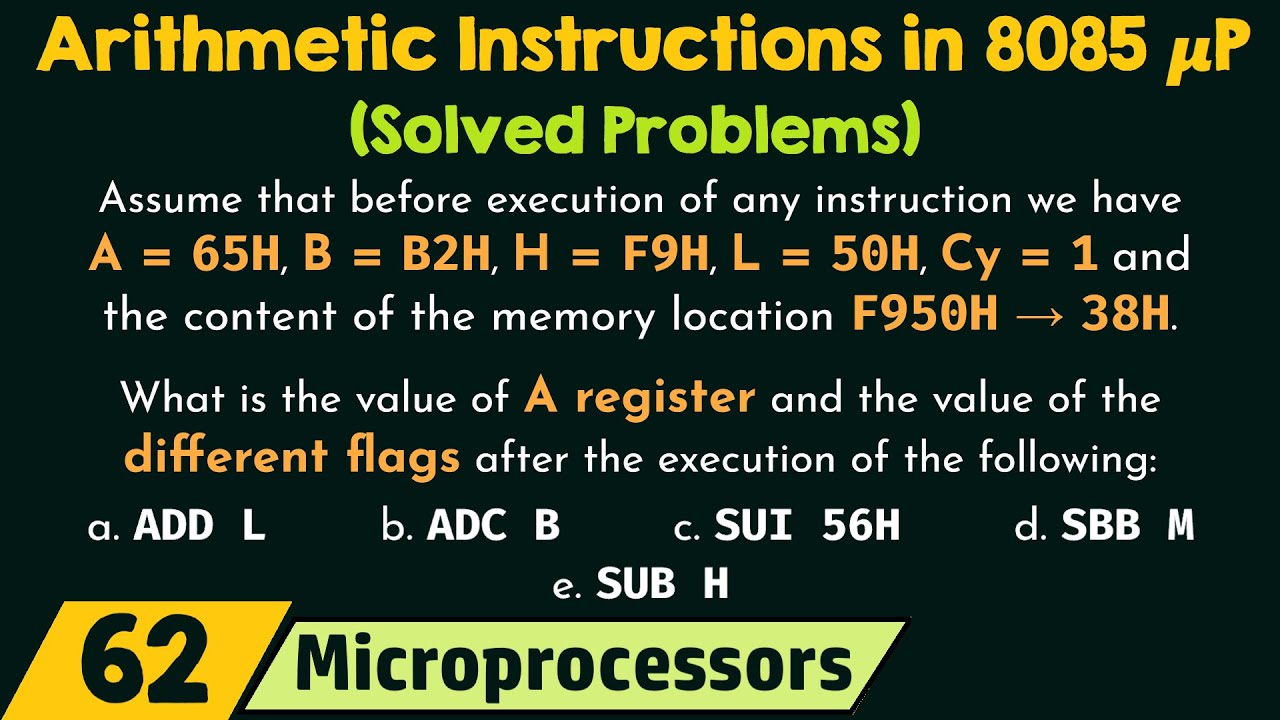 Arithmetic Instructions in 8085 Microprocessor (Solved Problems)