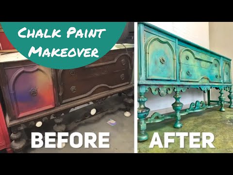 How to Blend Chalk Paint on Furniture 🖍 Blending Chalk Paint in an Unexpected Way (Opal Effect)