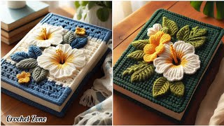 Crochet Book Cover Design Ideas. Unique and elegant book cover design ideas.#crochet #diy #bookcover