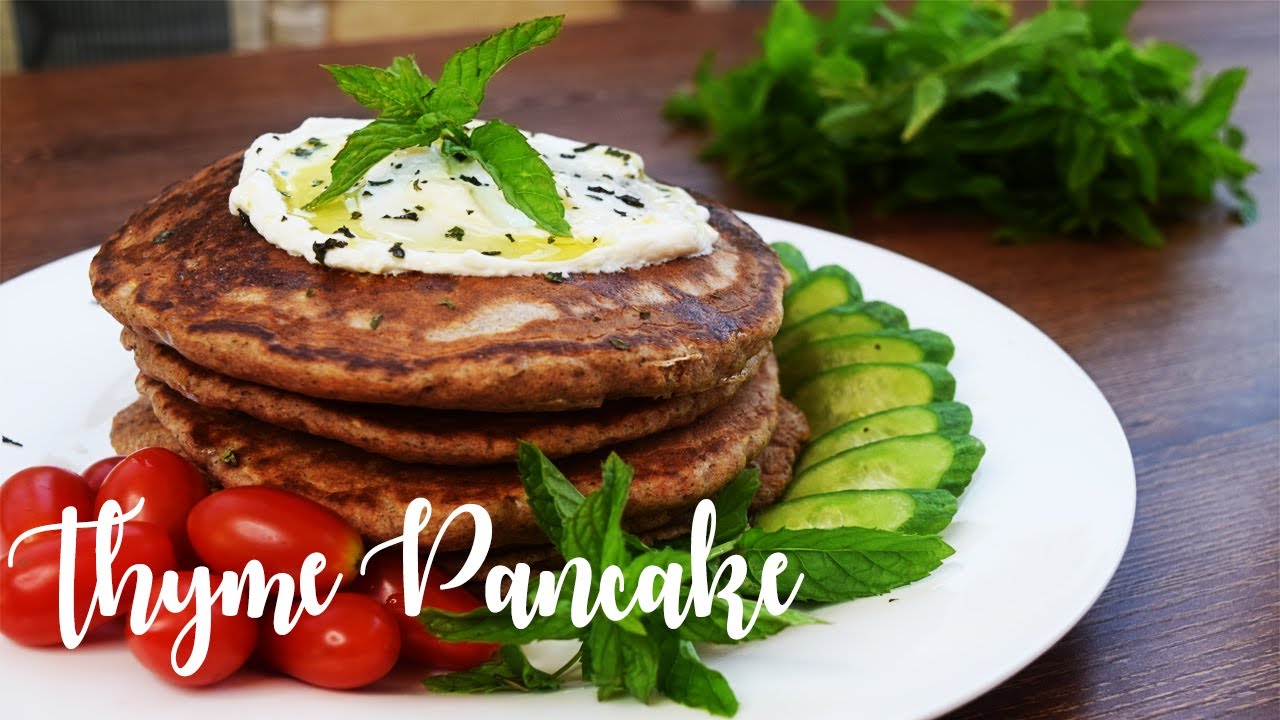 Healthy Thyme Pancake- Breakfast- بانكيك الزعتر الصحي - Quick Yummies