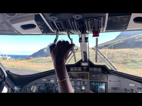 [Winair] Cockpit View Take-off at Saba (SAB/TNCS)