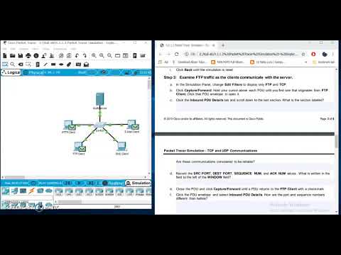 9.3.1.2 Packet Tracer Simulation - Exploration of TCP and UDP Communication Answer