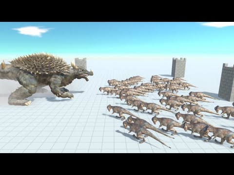 Anguirus vs Dinosaur Army ARBS Animal Revolt Battle Simulator