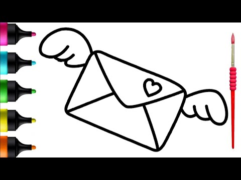 Envelope Drawing and Coloring: Let's Create a Fun Surprise! Art for Kids and Toddlers