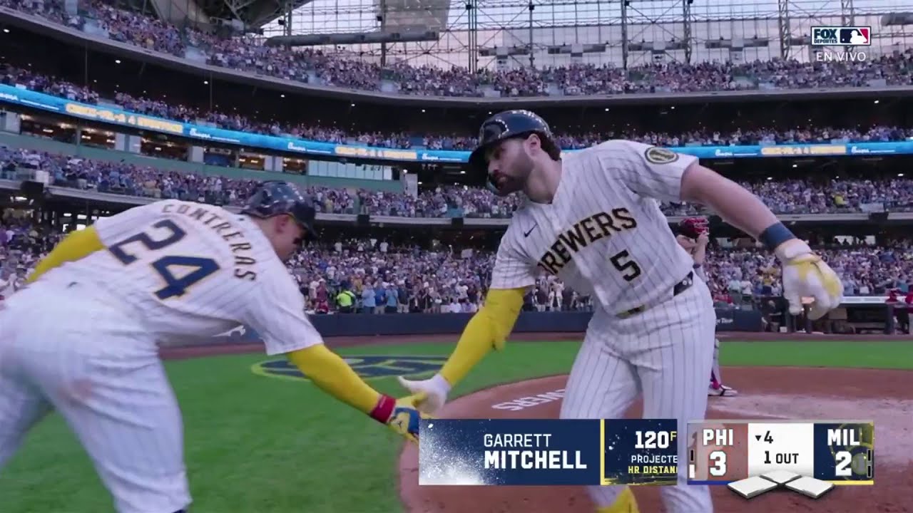 😎 HOME RUN 2 CARRERAS Garrett Mitchell | Philadelphia Phillies 3-2 Milwaukee Brewers | MLB 2026