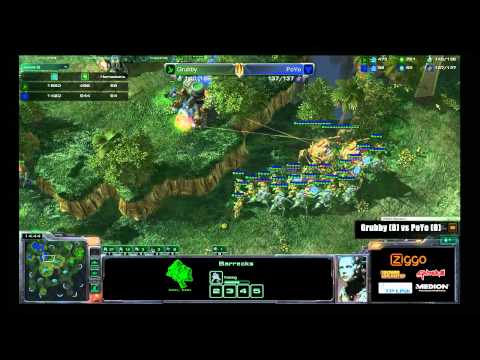 Grubby vs PoYo map1 - Semi finals ESWC 2011 Benelux Qualifiers