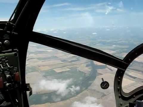 View from the B-29 Bombardier station in flight