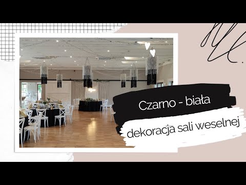 Czarno - biała dekoracja sali W Starym Młynie w Zbrosławicach