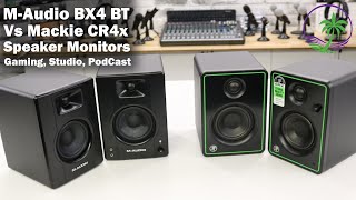 Video thumbnail for M-Audio BX4 BT 4.5 inch vs Mackie CR4 X 4 inch Computer Speaker Monitors by expert island