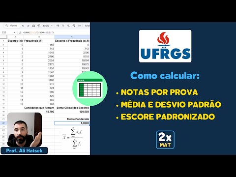 COMO CALCULAR AS NOTAS DAS PROVAS DA UFRGS - Média, Desvio Padrão, Escore Padronizado e Histogramas