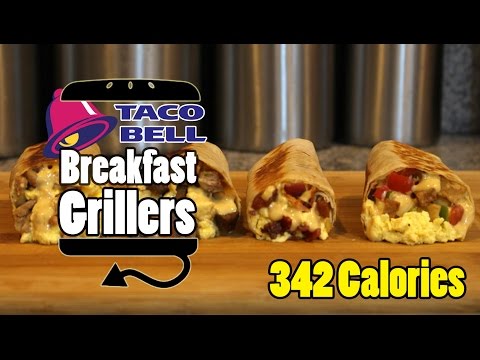 Taco Bell's Breakfast Grillers Bacon, Sausage, Potato Recipe - HellthyJunkFood Video