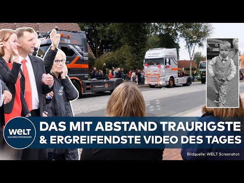 HERZERGREIFENDES TRIBUT: Hunderte Truckerfahrer erfüllen letzten Wunsch des kleinen LKW-Fans Lasse