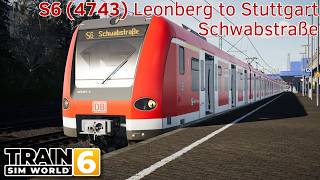 S6 (4743) Leonberg to Stuttgart Schwabstraße - Frankenbahn - BR 423 - Train Sim World 6