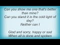 Billy Bragg - Glad And Sorry Lyrics