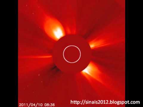 HUGE SOLAR FLARE - SOLAR EXPLOSION  10-04-2011 THE  BEGINNING