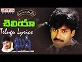 Cheliya Full Song With Telugu Lyrics II మా పాట మీ నోట II Kushi Songs