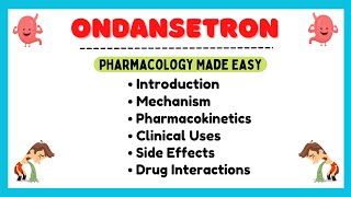 Antiemetics pharmacology, Ondansetron pharmacology, Zofran pharmacology, Pharmacology Made easy