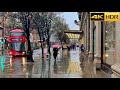 London Rainy Day Walk In Spring 2024 ️ West End Rain Walk 4K HDR