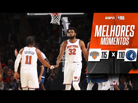 Towns anota DUPLO-DUPLO e lidera Knicks em vitória sobre os Timberwolves na NBA #melhoresmomentos