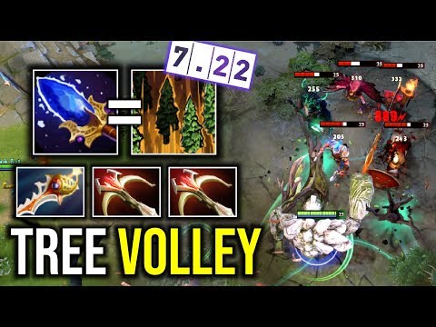 TREE VOLLEY..!! 2x Daedalus + Divine Max Damage Tree Volley Tiny by Iceiceice 7.22 | Dota 2
