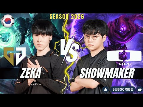HLE Zeka vs DK ShowMaker - Zeka RYZE vs ShowMaker MALZAHAR Mid - Patch 26.2 KR Ranked | lolrec