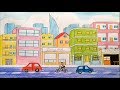 How to draw city step by step / City drawing tutorial for beginners
