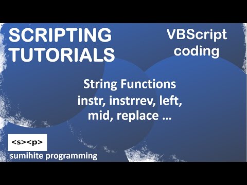 VBScript Tutorial | String Functions in VBScript | InStr | InStrRev | Left | Mid | Replace etc.