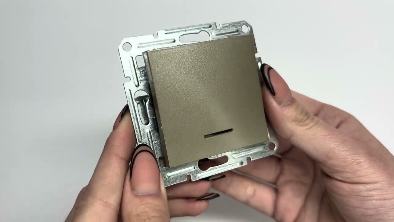 Выключатель одноклавишный с подсветкой SCHNEIDER Asfora бронза EPH1400169