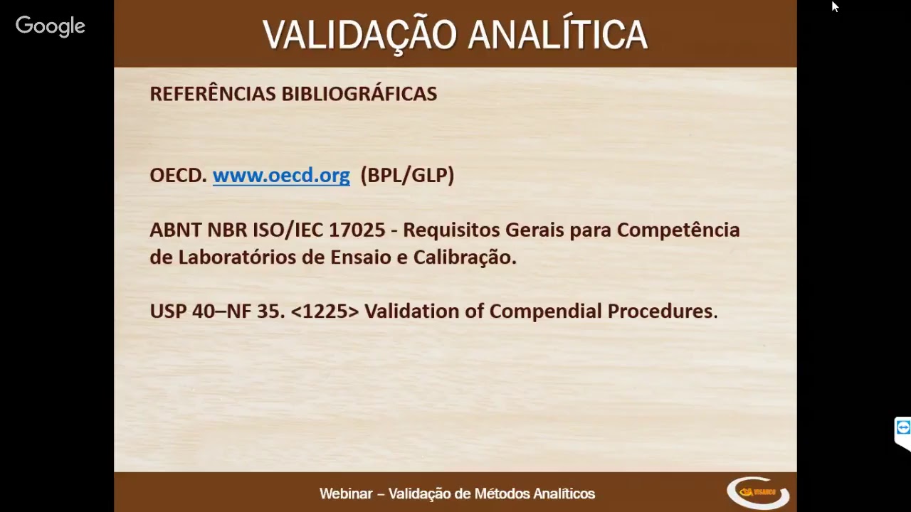 Webinar: Validação de Métodos Análiticos